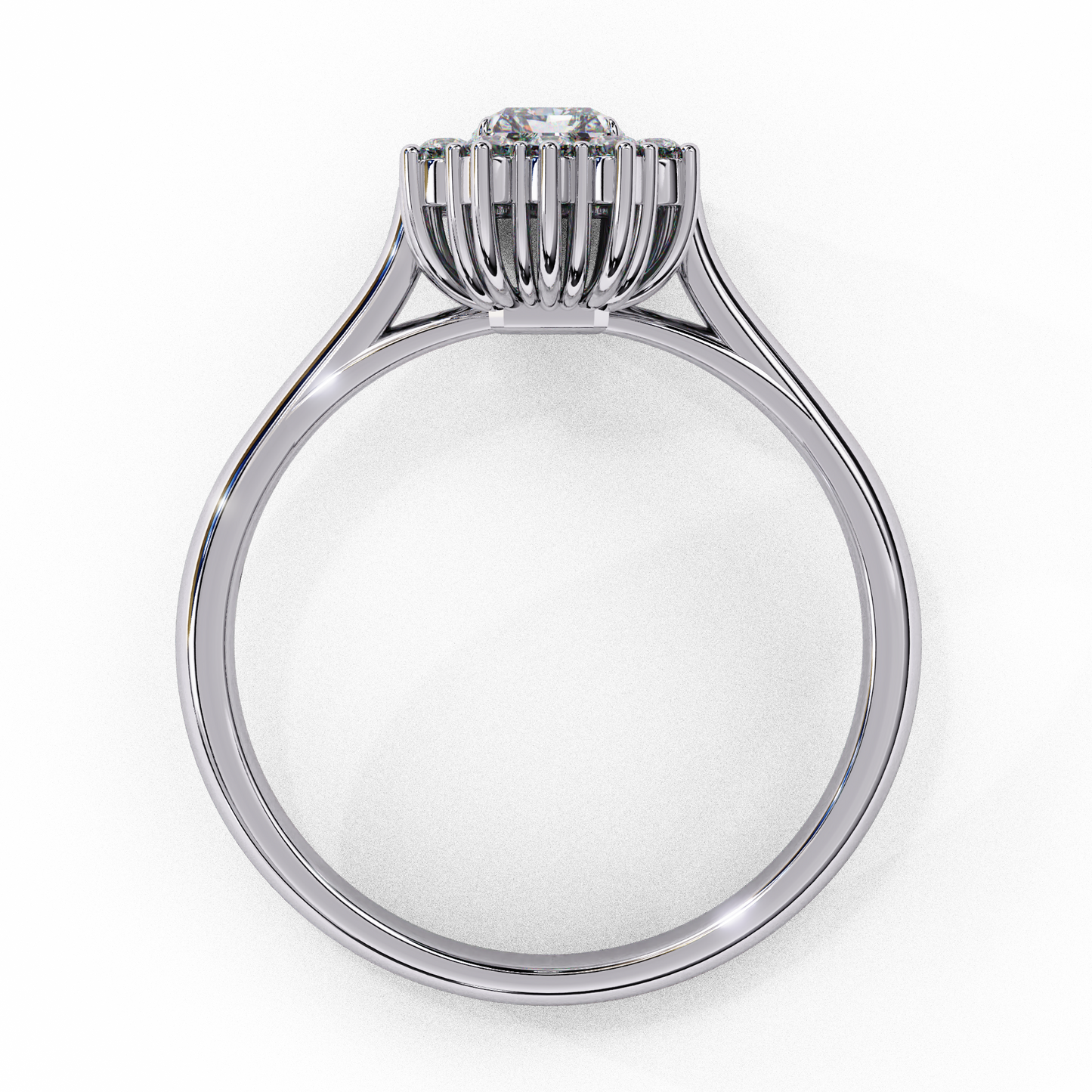 "Emerald Cut Lab Grown Diamond Halo Engagement Ring - Rose Gold & White Gold Setting | IGI Certified | Sarva Jewels"