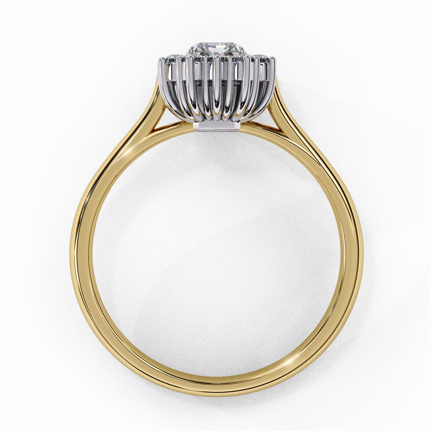 "Emerald Cut Lab Grown Diamond Halo Engagement Ring - Rose Gold & White Gold Setting | IGI Certified | Sarva Jewels"