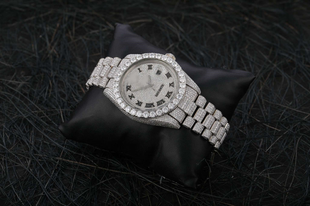 Fully Iced Out Rolex Datejust VVS Diamond Men Watch