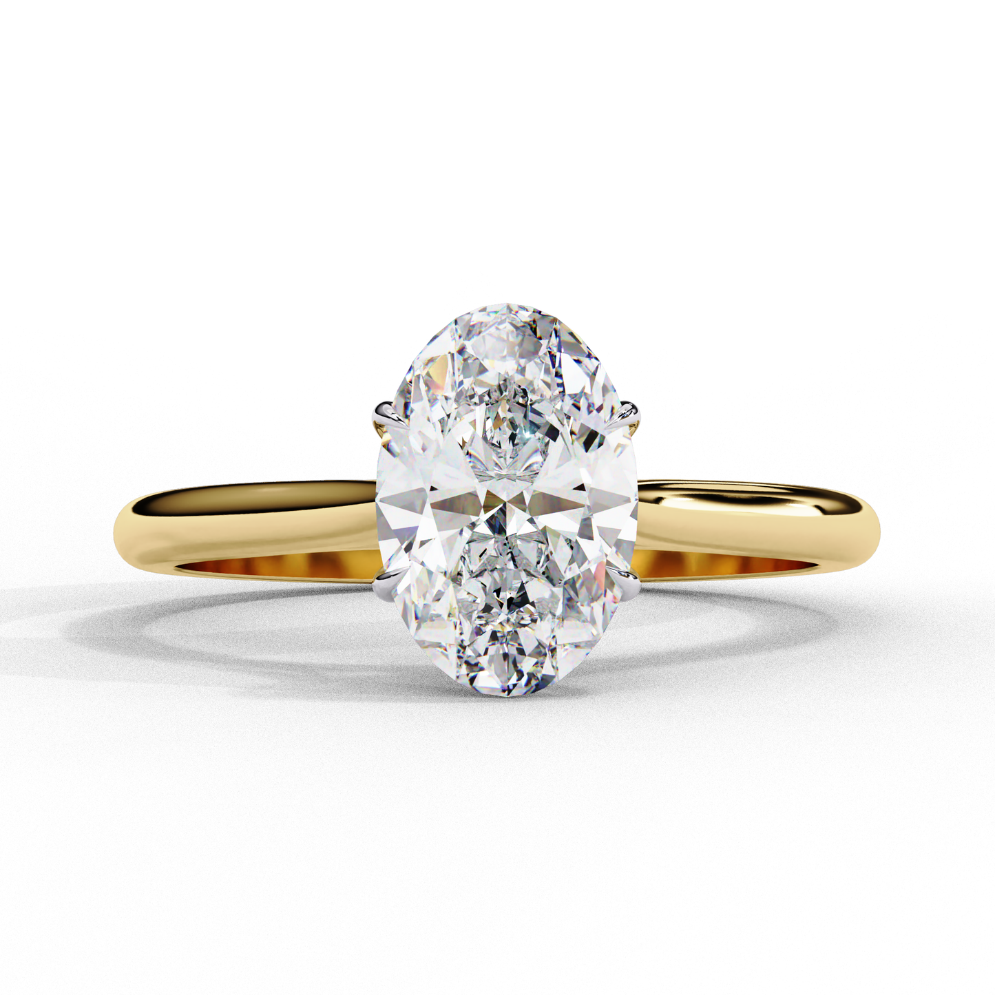 Oval Cut Lab Grown Diamond Halo Engagement Ring - Two-Tone Pavé Setting | IGI Certified | Sarva Jewels