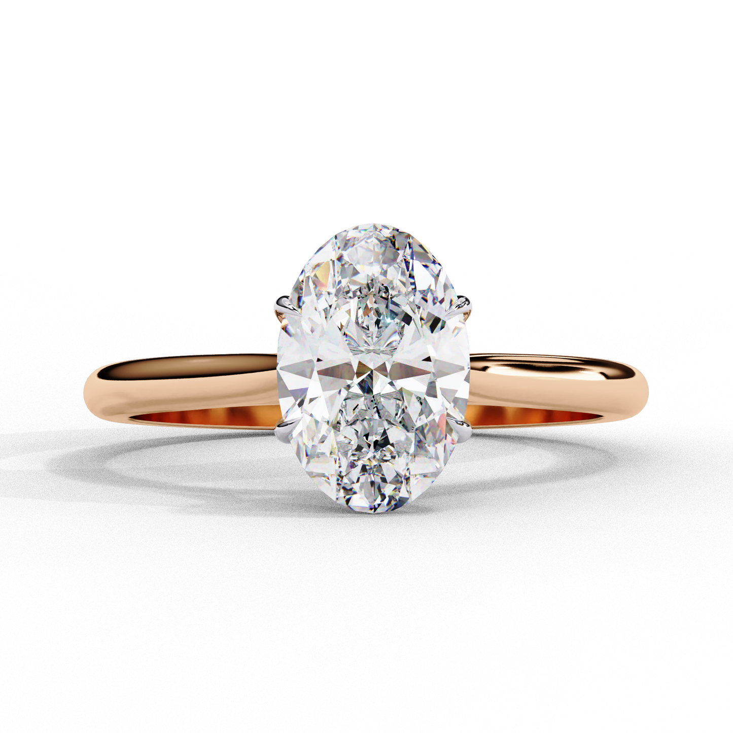 Oval Cut Lab Grown Diamond Halo Engagement Ring - Two-Tone Pavé Setting | IGI Certified | Sarva Jewels