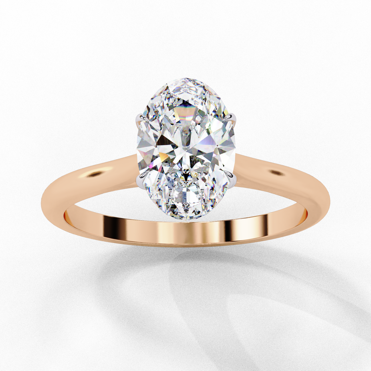 Oval Cut Lab Grown Diamond Halo Engagement Ring - Two-Tone Pavé Setting | IGI Certified | Sarva Jewels
