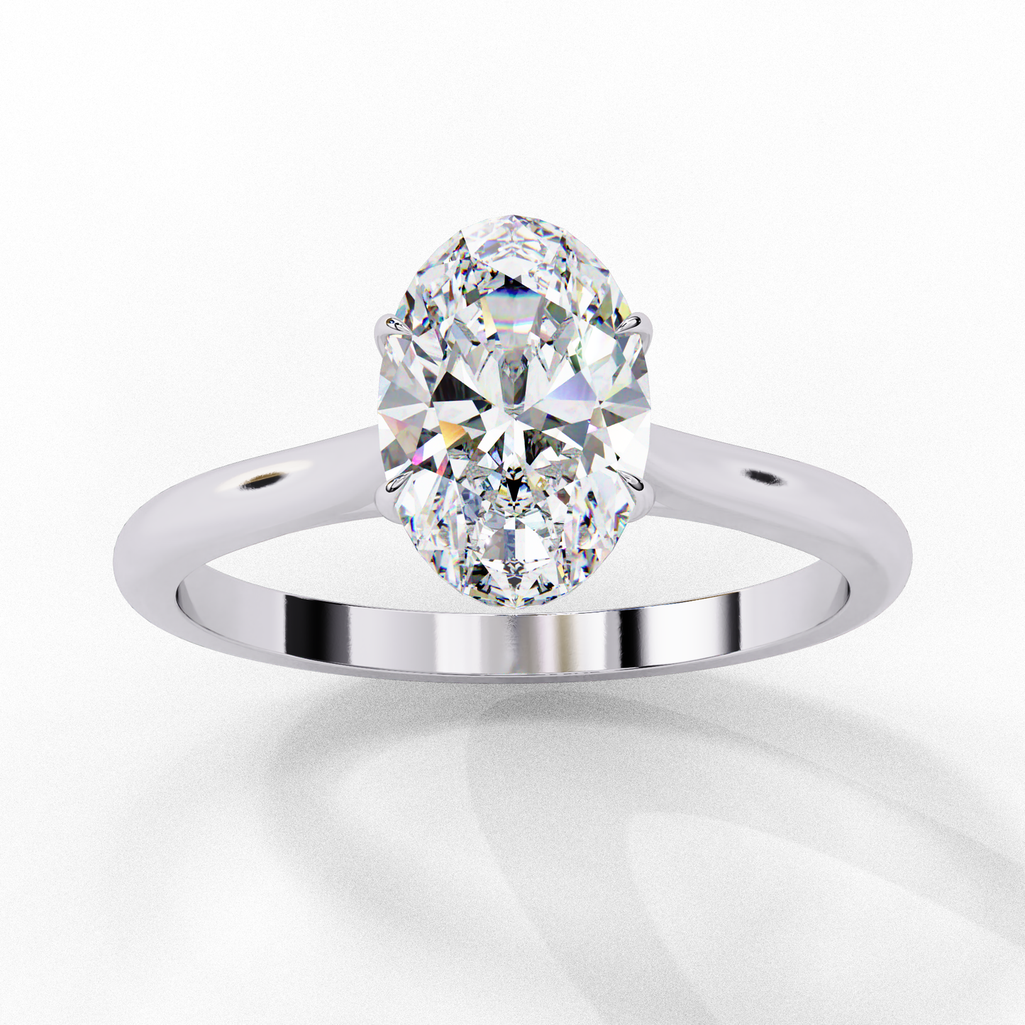 Oval Cut Lab Grown Diamond Halo Engagement Ring - Two-Tone Pavé Setting | IGI Certified | Sarva Jewels