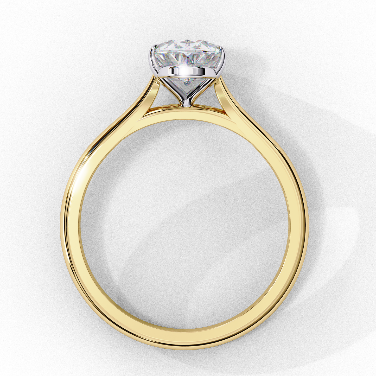 Oval Cut Lab Grown Diamond Halo Engagement Ring - Two-Tone Pavé Setting | IGI Certified | Sarva Jewels