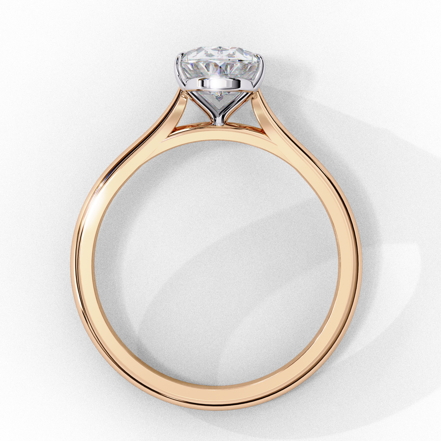 Oval Cut Lab Grown Diamond Halo Engagement Ring - Two-Tone Pavé Setting | IGI Certified | Sarva Jewels