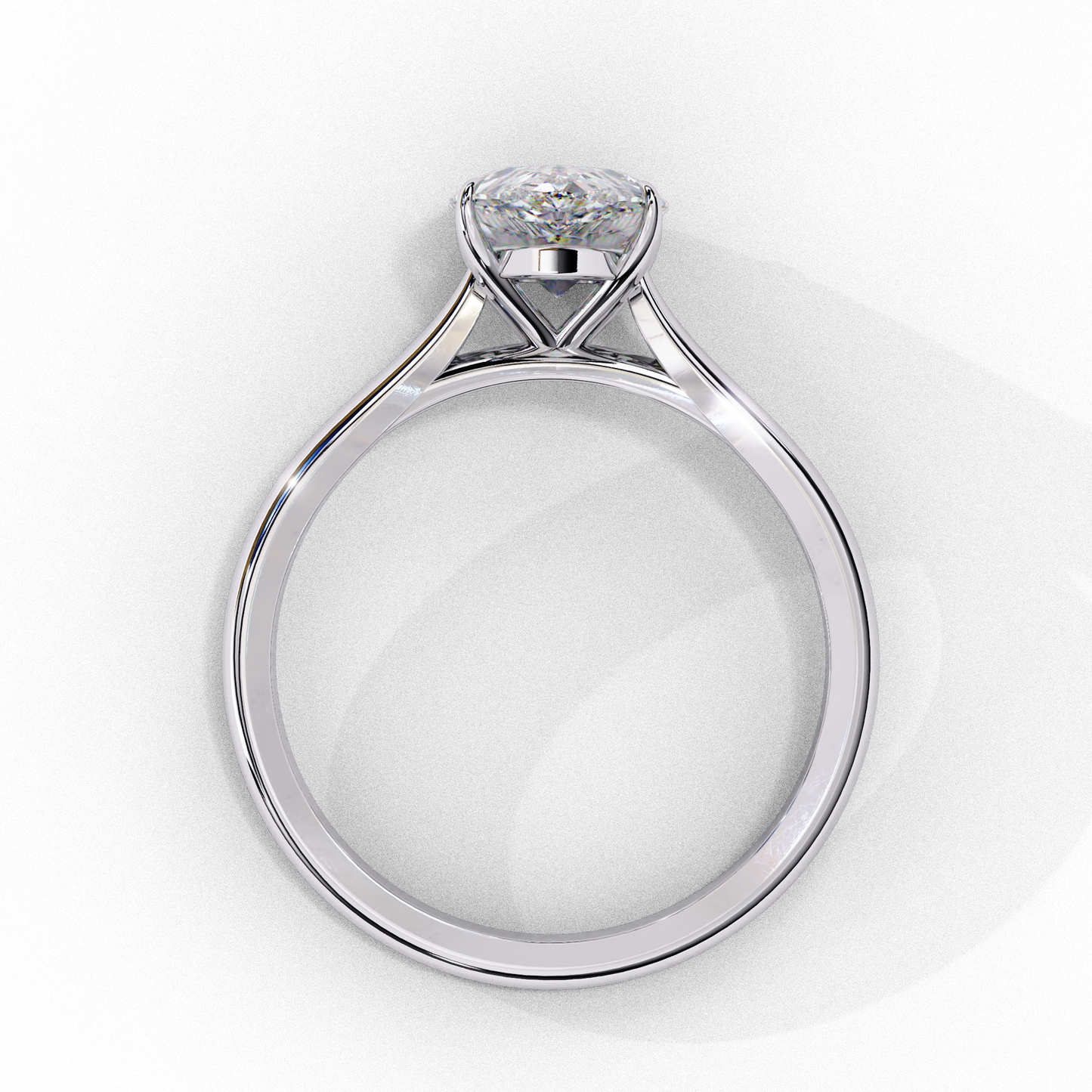 Pear Cut Lab Grown Diamond Solitaire Engagement Ring - Yellow Gold Setting | IGI Certified | Sarva Jewels