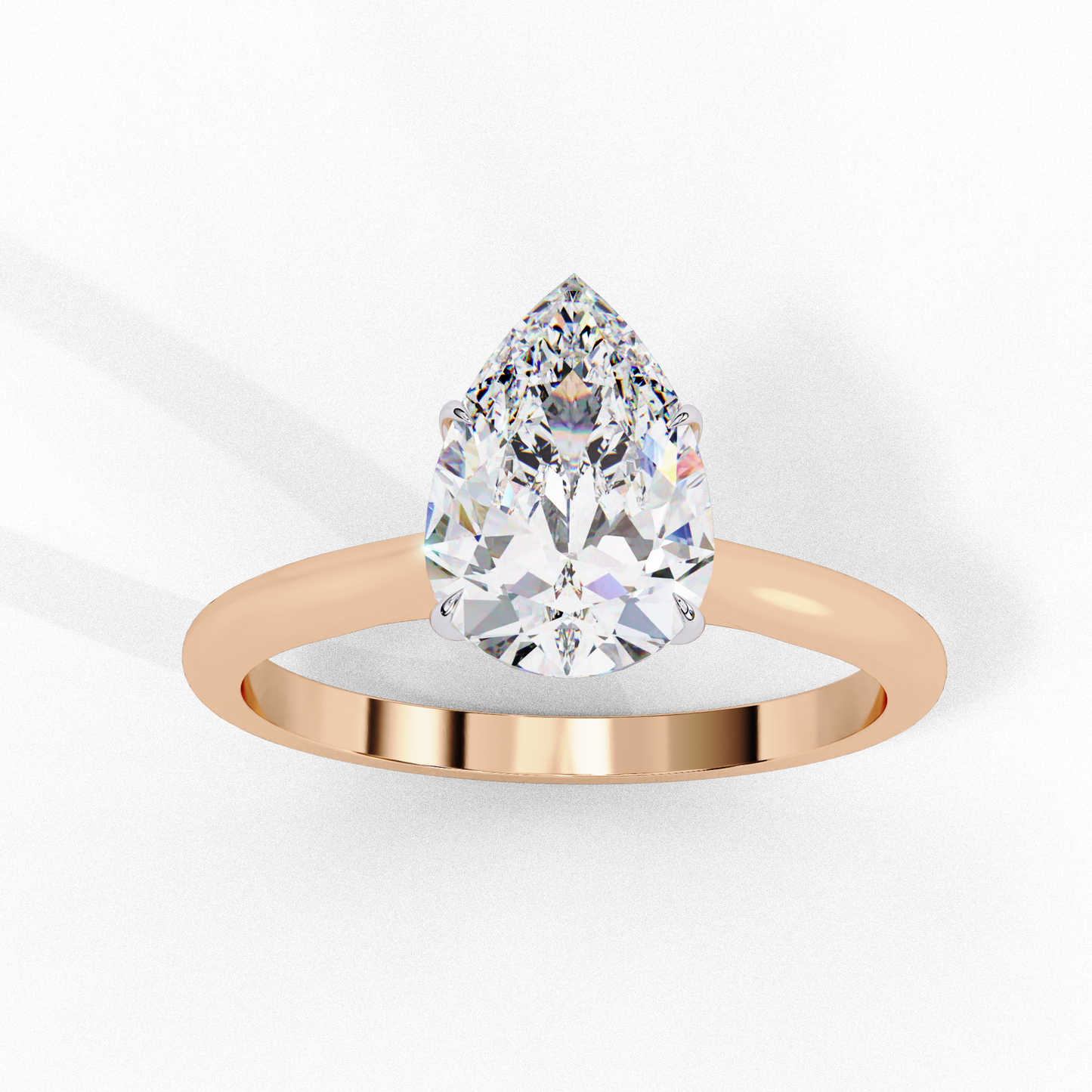 Pear Cut Lab Grown Diamond Solitaire Engagement Ring - Yellow Gold Setting | IGI Certified | Sarva Jewels