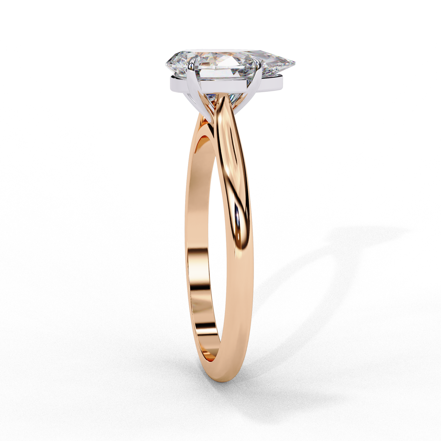 Pear Cut Lab Grown Diamond Solitaire Engagement Ring - Yellow Gold Setting | IGI Certified | Sarva Jewels