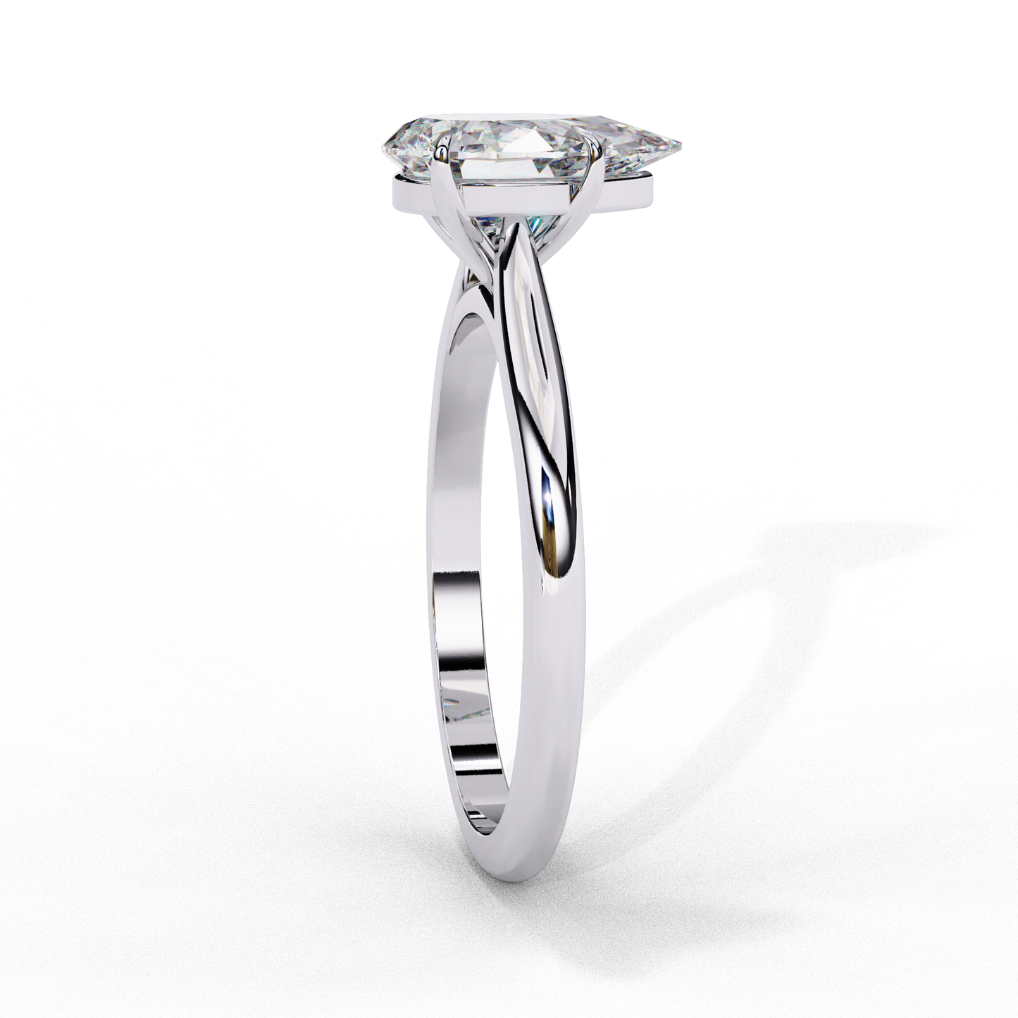Pear Cut Lab Grown Diamond Solitaire Engagement Ring - Yellow Gold Setting | IGI Certified | Sarva Jewels