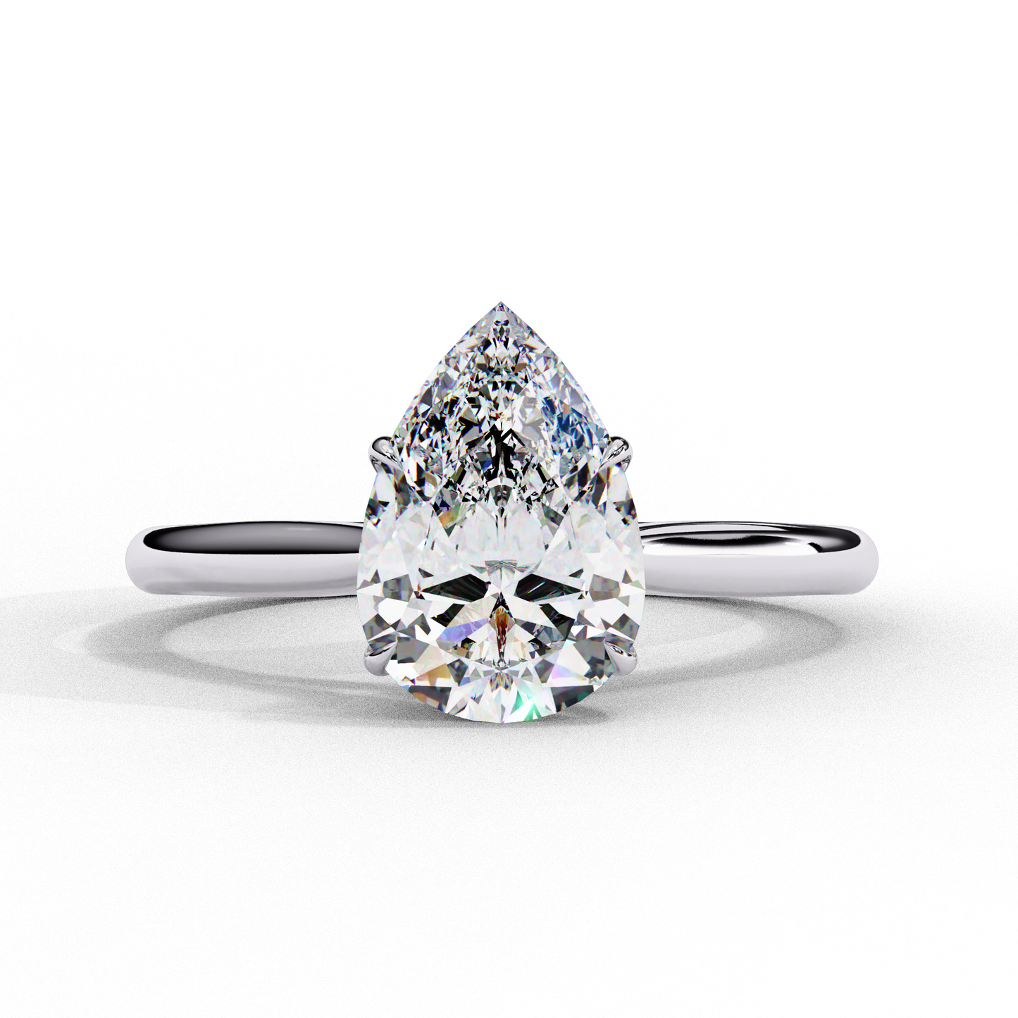 Pear Cut Lab Grown Diamond Solitaire Engagement Ring - Yellow Gold Setting | IGI Certified | Sarva Jewels