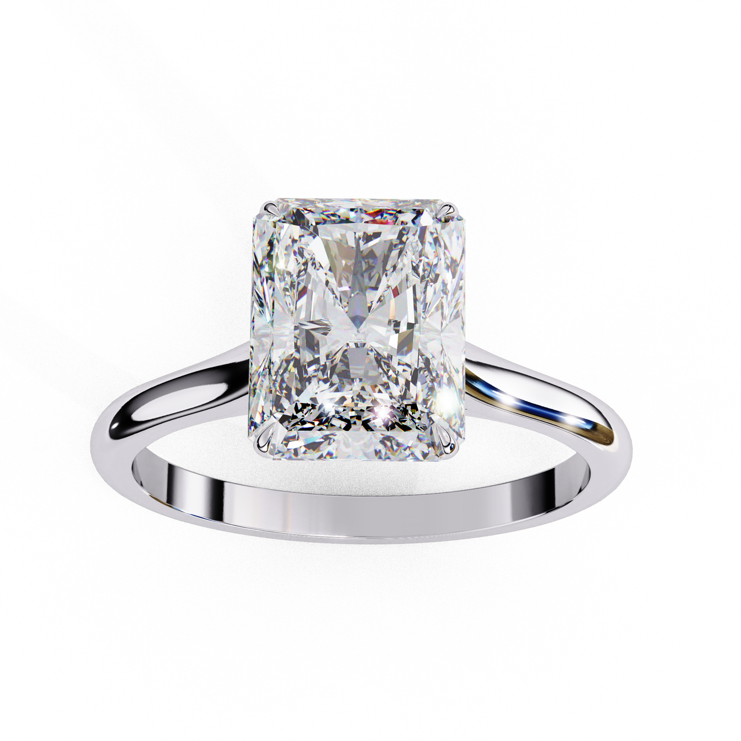 Radiant Cut Lab Grown Diamond Solitaire Engagement Ring - White Gold Setting | IGI Certified | Sarva Jewels