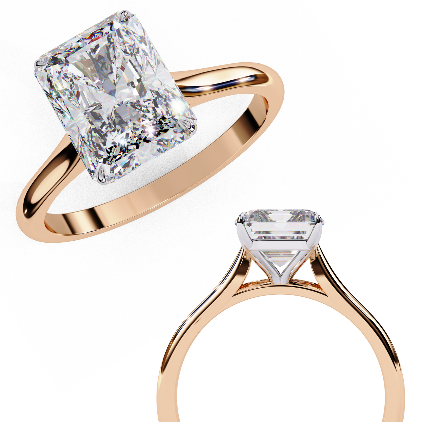 Radiant Cut Lab Grown Diamond Solitaire Engagement Ring - White Gold Setting | IGI Certified | Sarva Jewels