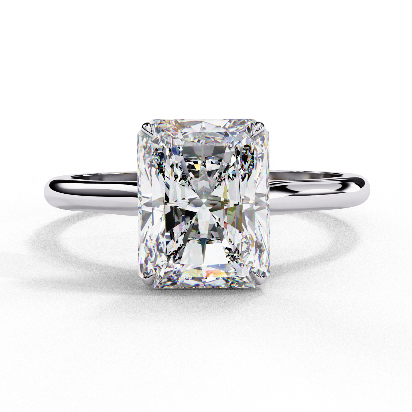 Radiant Cut Lab Grown Diamond Solitaire Engagement Ring - White Gold Setting | IGI Certified | Sarva Jewels