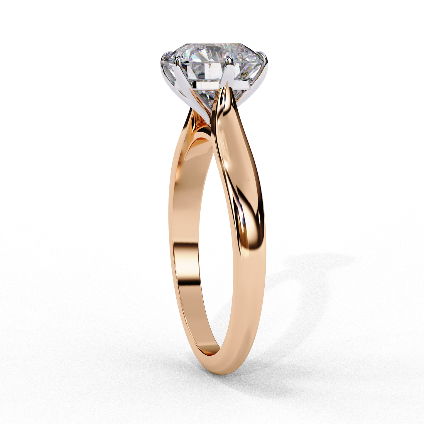 Round Cut Lab Grown Diamond Solitaire Engagement Ring - Two-Tone Setting | IGI Certified | Sarva Jewels