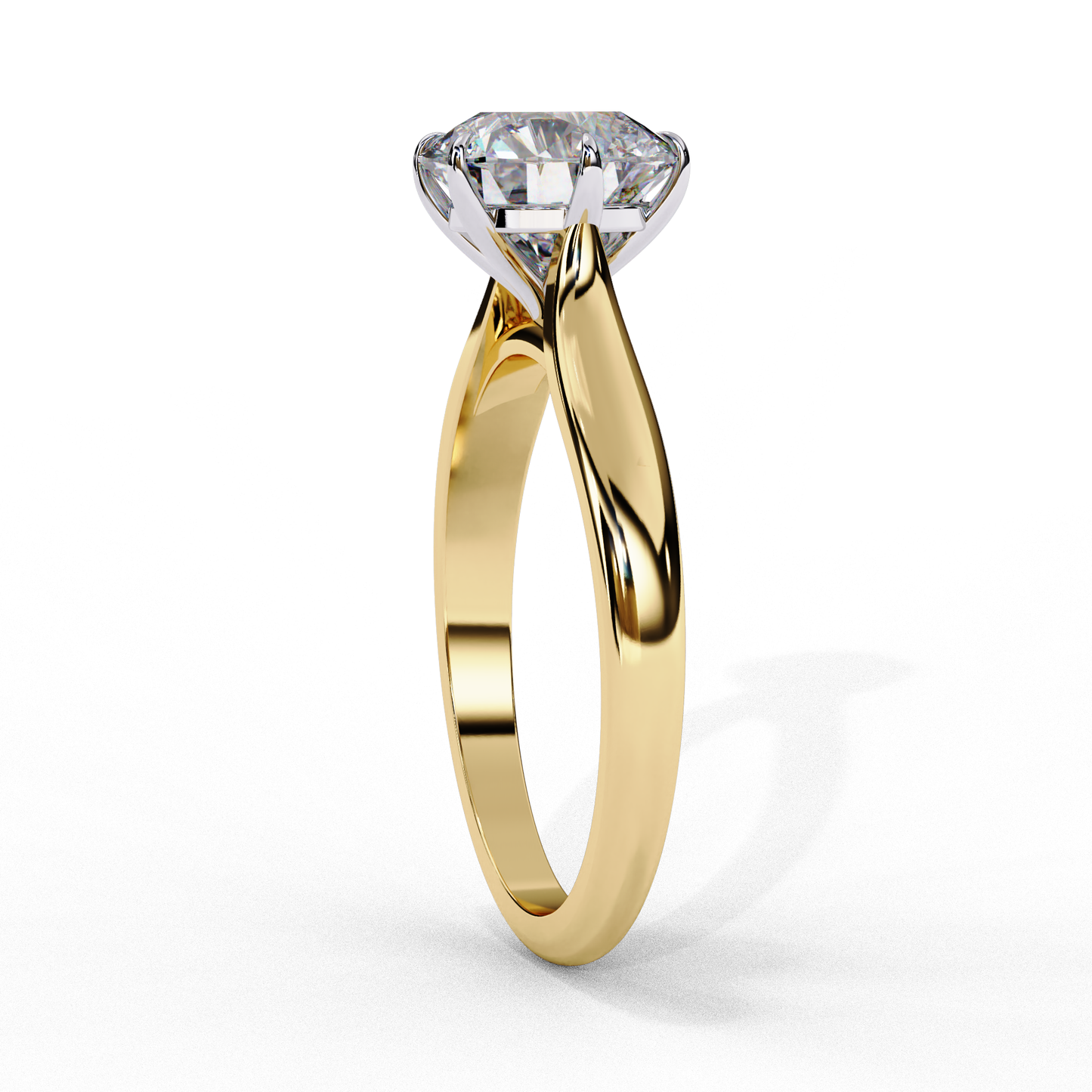 Round Cut Lab Grown Diamond Solitaire Engagement Ring - Two-Tone Setting | IGI Certified | Sarva Jewels