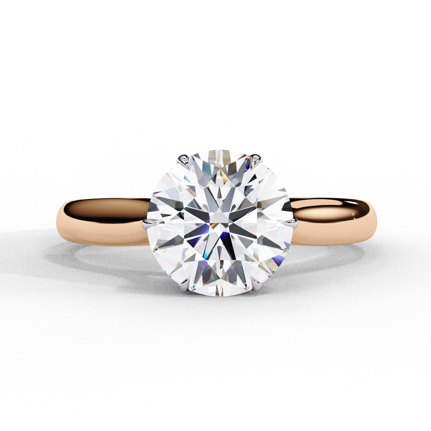 Round Cut Lab Grown Diamond Solitaire Engagement Ring - Two-Tone Setting | IGI Certified | Sarva Jewels
