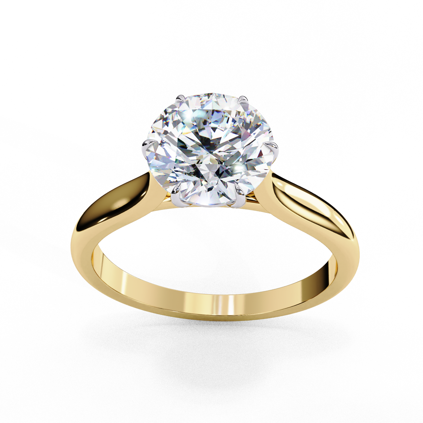 Round Cut Lab Grown Diamond Solitaire Engagement Ring - Two-Tone Setting | IGI Certified | Sarva Jewels