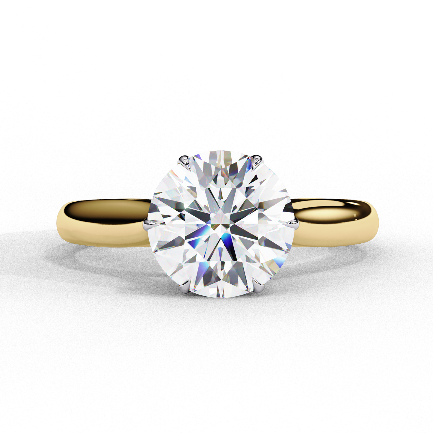 Round Cut Lab Grown Diamond Solitaire Engagement Ring - Two-Tone Setting | IGI Certified | Sarva Jewels