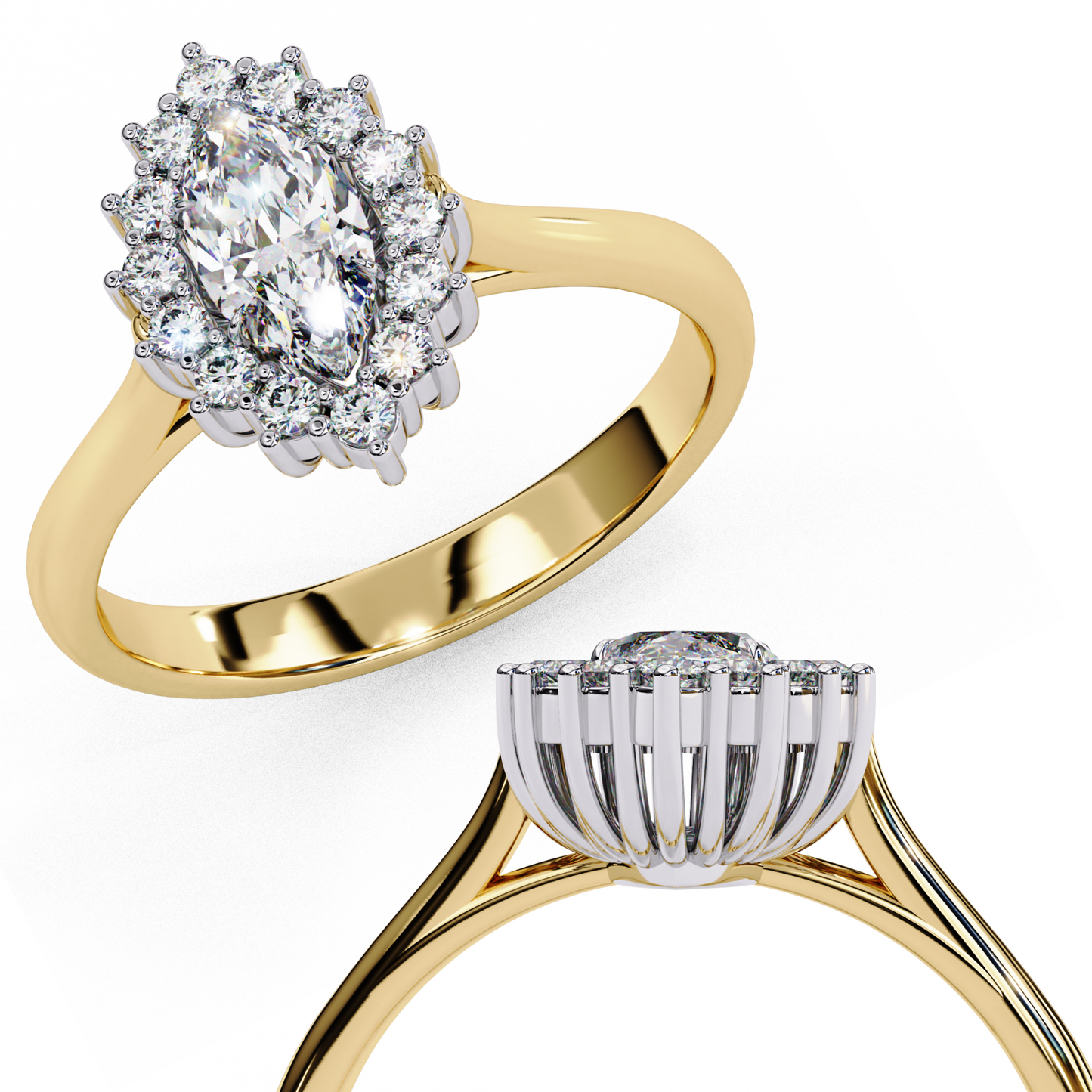 Oval Cut Lab Grown Diamond Halo Engagement Ring - Rose Gold Setting | IGI Certified | Sarva Jewels