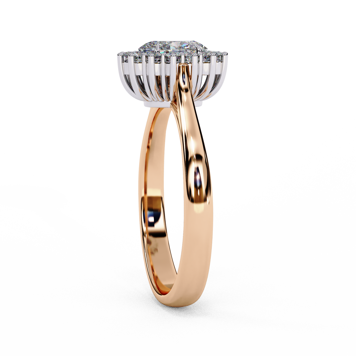 Oval Cut Lab Grown Diamond Halo Engagement Ring - Rose Gold Setting | IGI Certified | Sarva Jewels