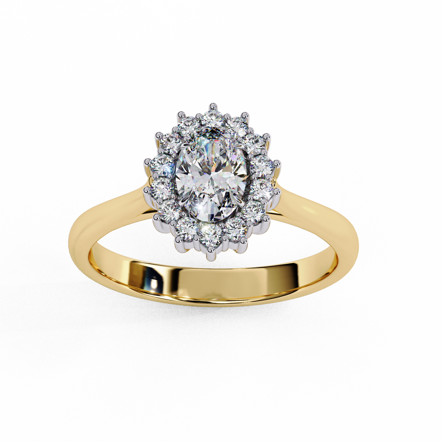 Oval Cut Lab Grown Diamond Halo Engagement Ring - Rose Gold Setting | IGI Certified | Sarva Jewels