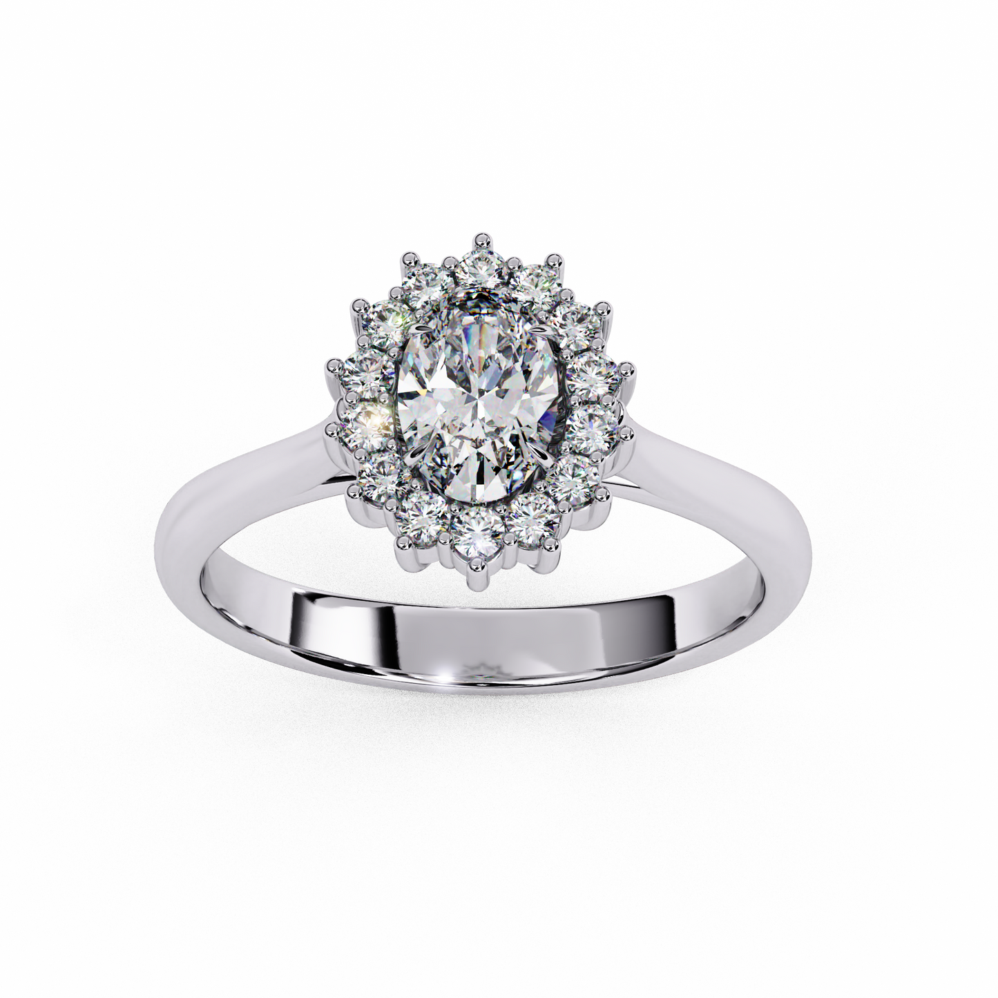 Oval Cut Lab Grown Diamond Halo Engagement Ring - Rose Gold Setting | IGI Certified | Sarva Jewels