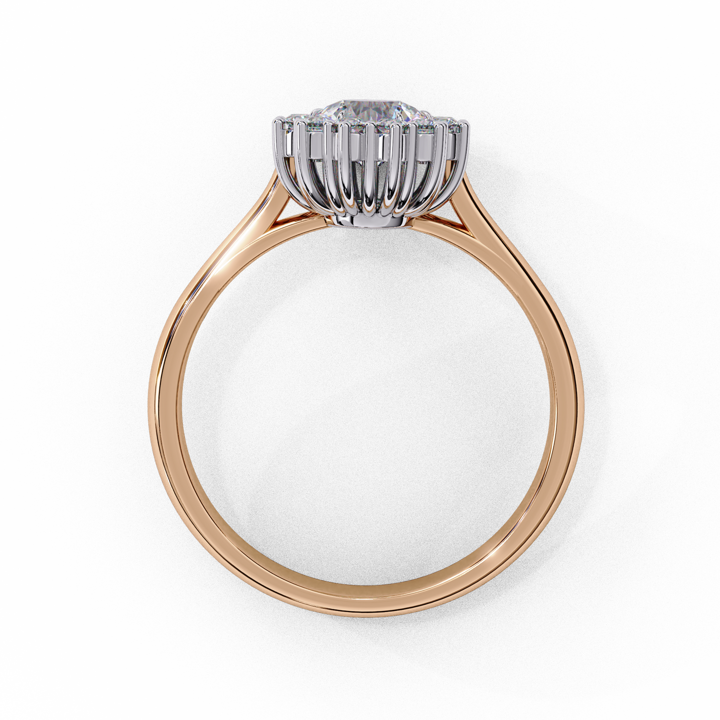 Oval Cut Lab Grown Diamond Halo Engagement Ring - Rose Gold Setting | IGI Certified | Sarva Jewels