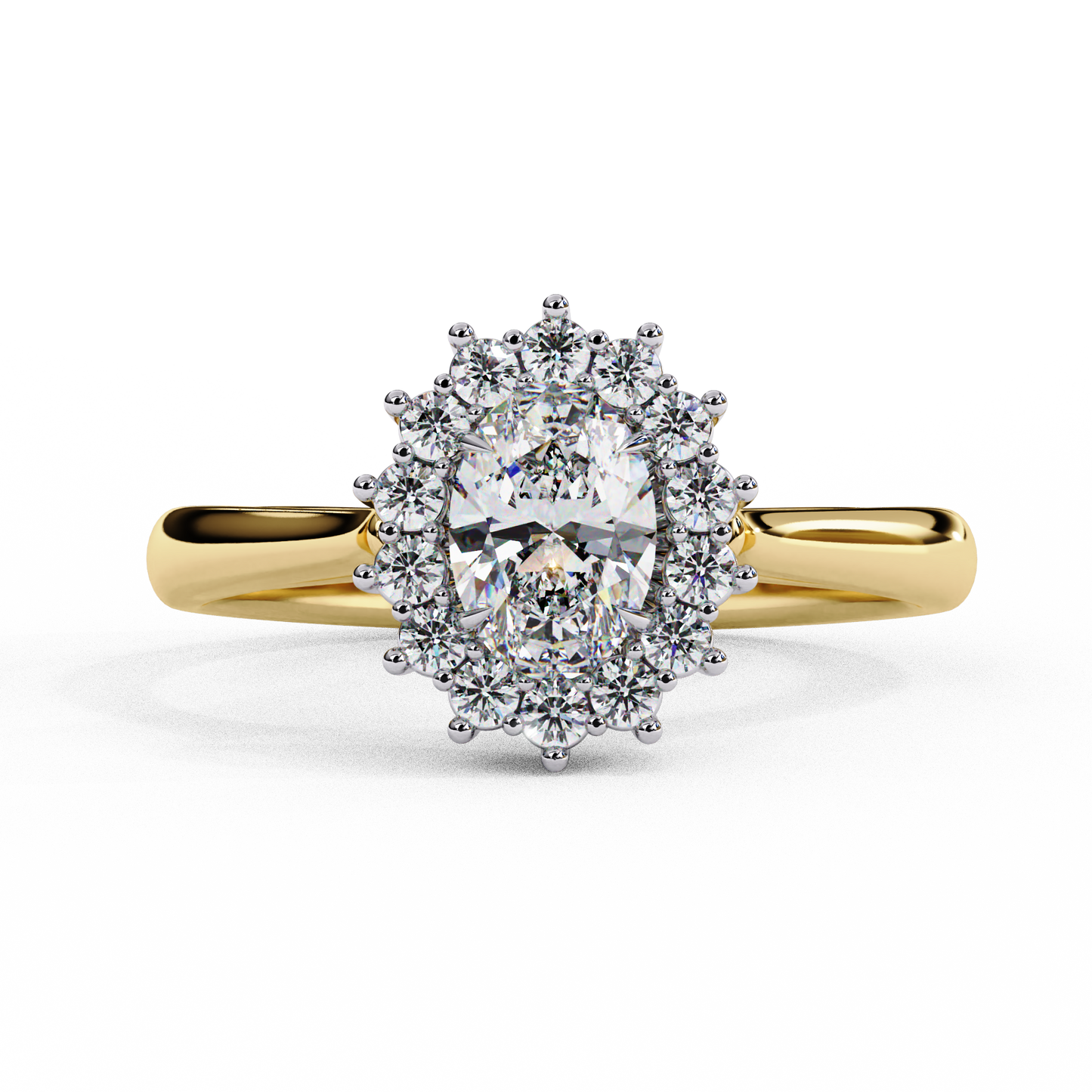 Oval Cut Lab Grown Diamond Halo Engagement Ring - Rose Gold Setting | IGI Certified | Sarva Jewels