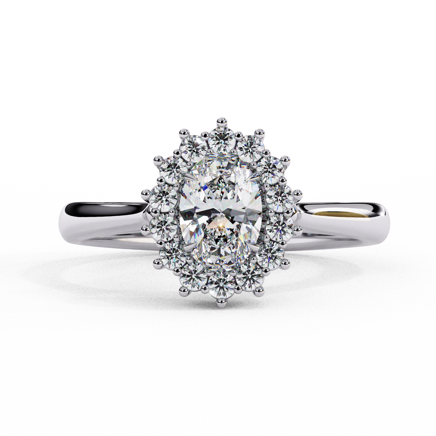 Oval Cut Lab Grown Diamond Halo Engagement Ring - Rose Gold Setting | IGI Certified | Sarva Jewels