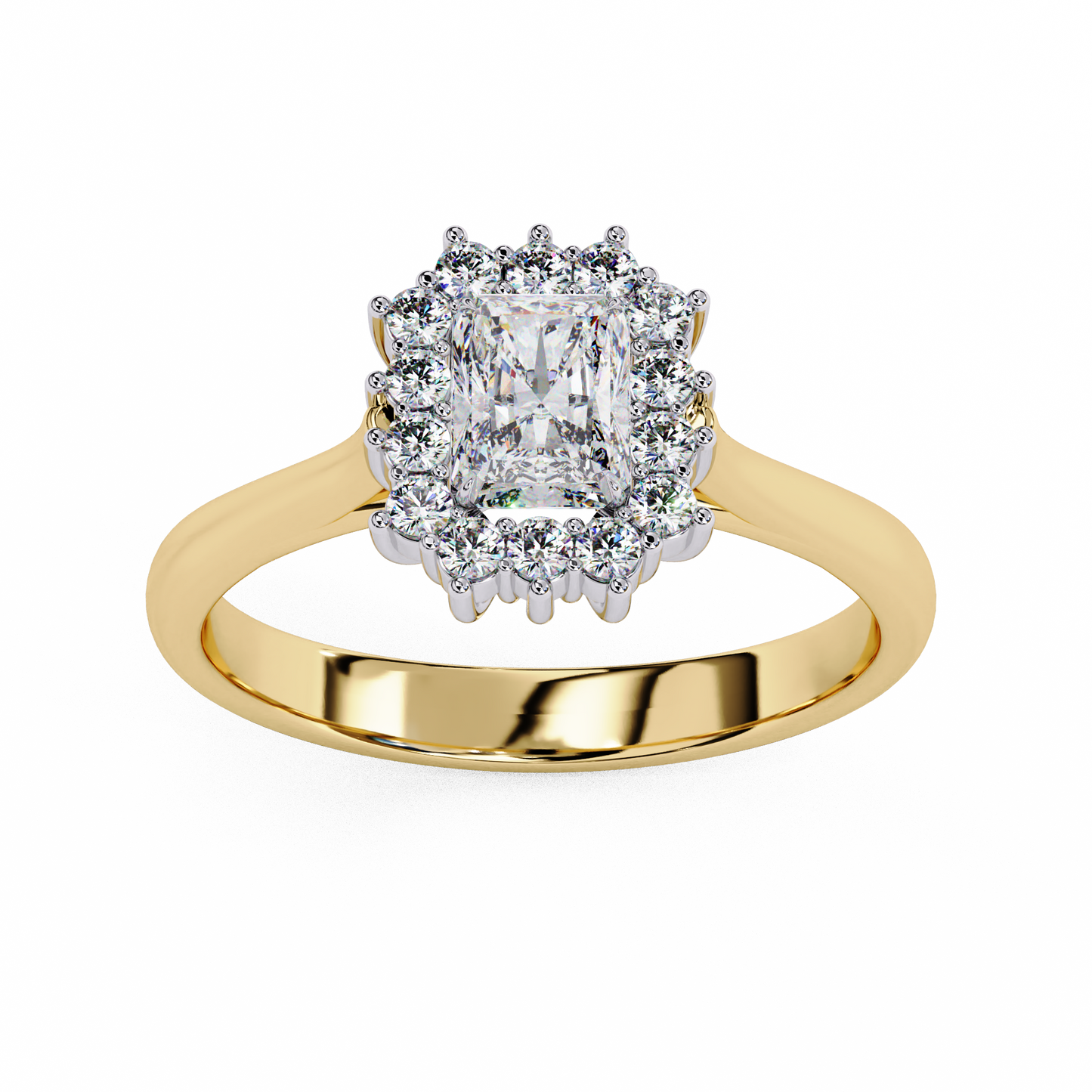 Cushion Cut Lab Grown Diamond Halo Engagement Ring - Rose Gold & White Gold Setting | IGI Certified | Sarva Jewels"