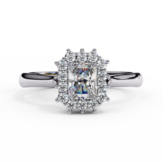 Cushion Cut Lab Grown Diamond Halo Engagement Ring - Rose Gold & White Gold Setting | IGI Certified | Sarva Jewels"