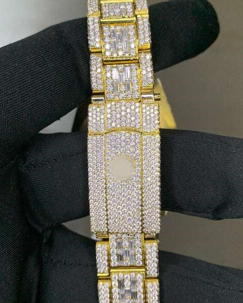 Sky Dweller Baguette & Round Iced Out VVS Diamond Men Watch