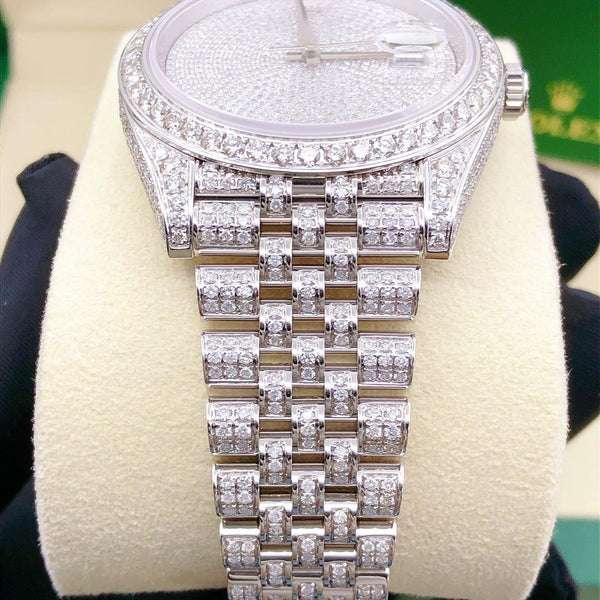 Datejust Jubilee VVS Diamond Men Watch, 41mm Dial White Gold Plated Stainless Steel