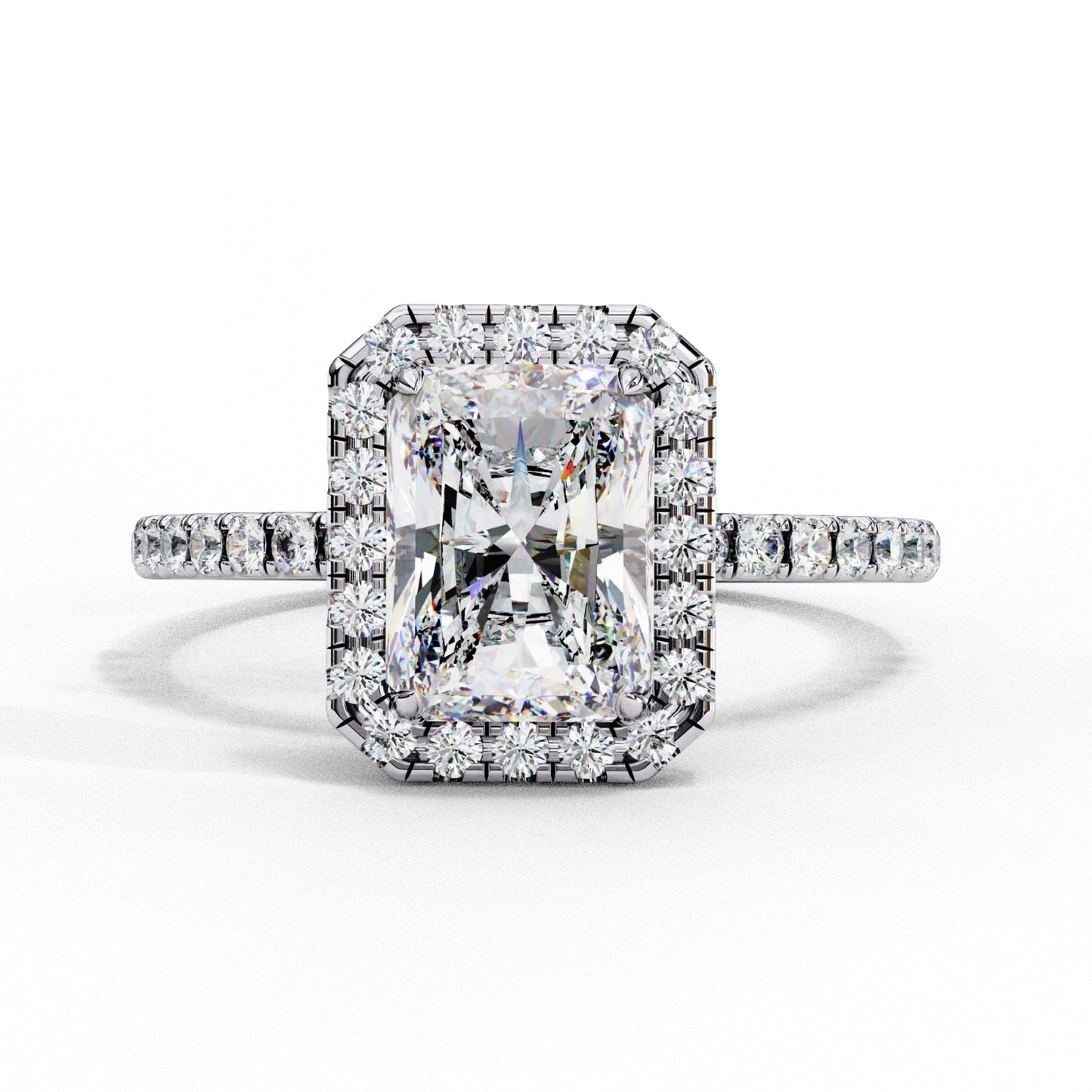 Radiant Cut Lab Grown Diamond Engagement Ring - Luxe Halo Setting | IGI Certified | Sarva Jewels