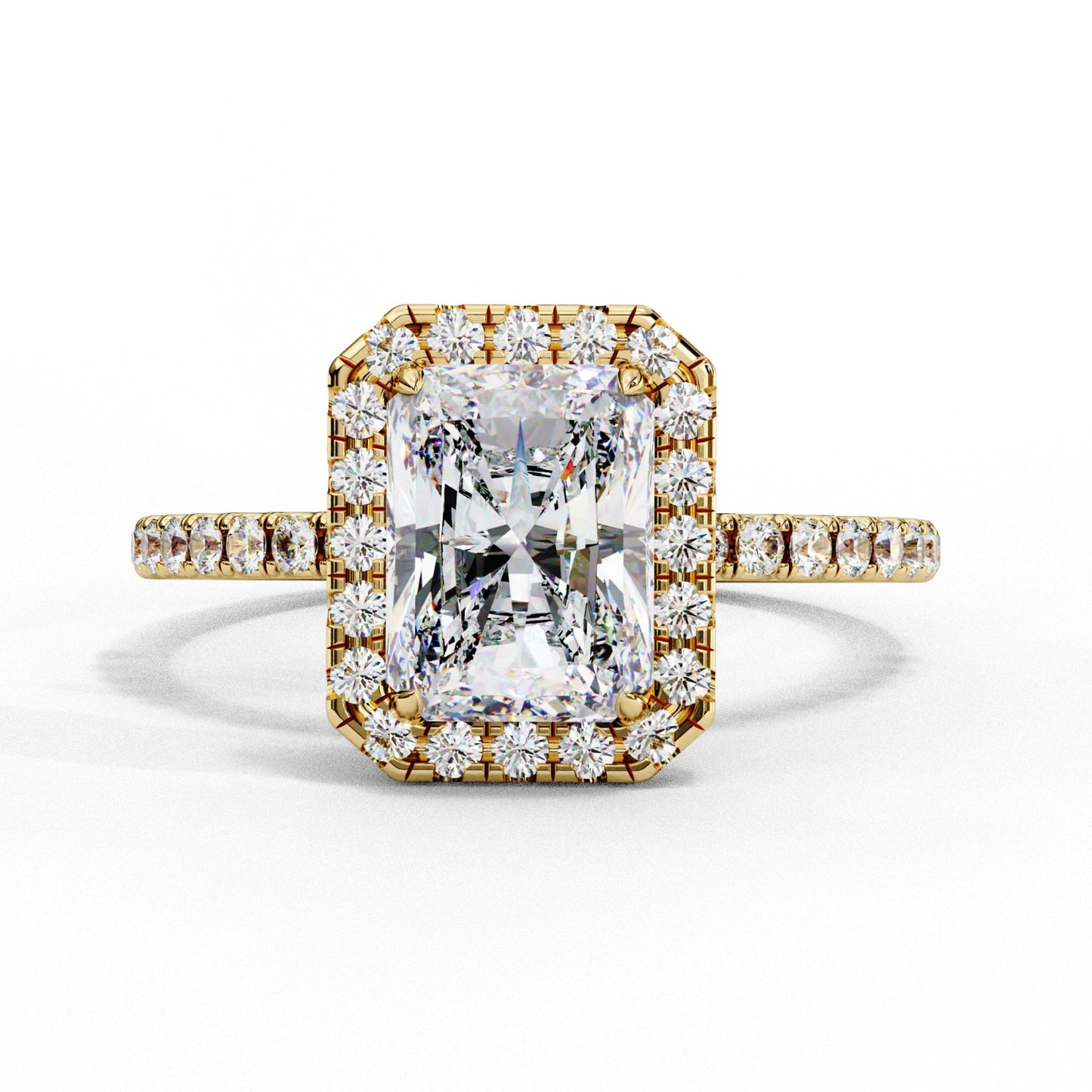 Radiant Cut Lab Grown Diamond Engagement Ring - Luxe Halo Setting | IGI Certified | Sarva Jewels