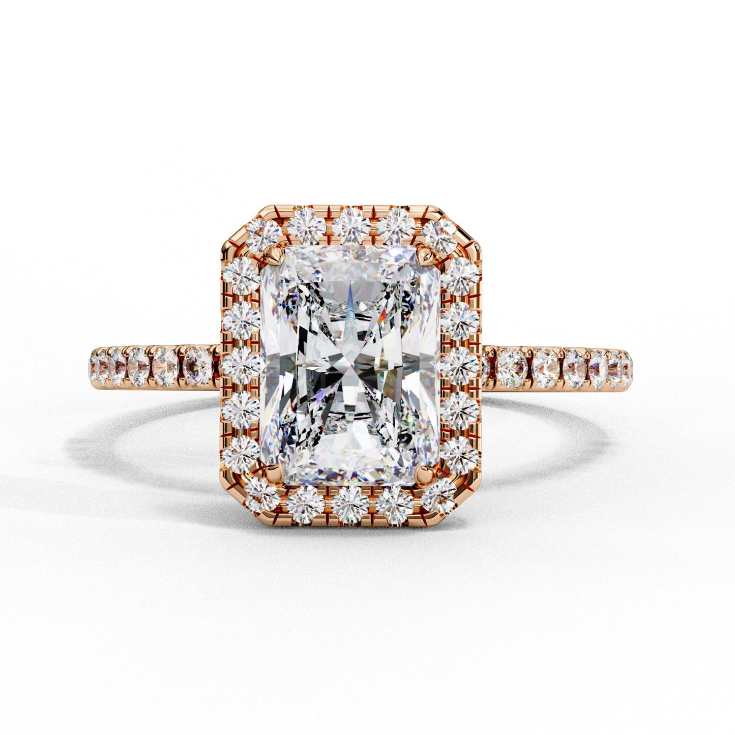 Radiant Cut Lab Grown Diamond Engagement Ring - Luxe Halo Setting | IGI Certified | Sarva Jewels