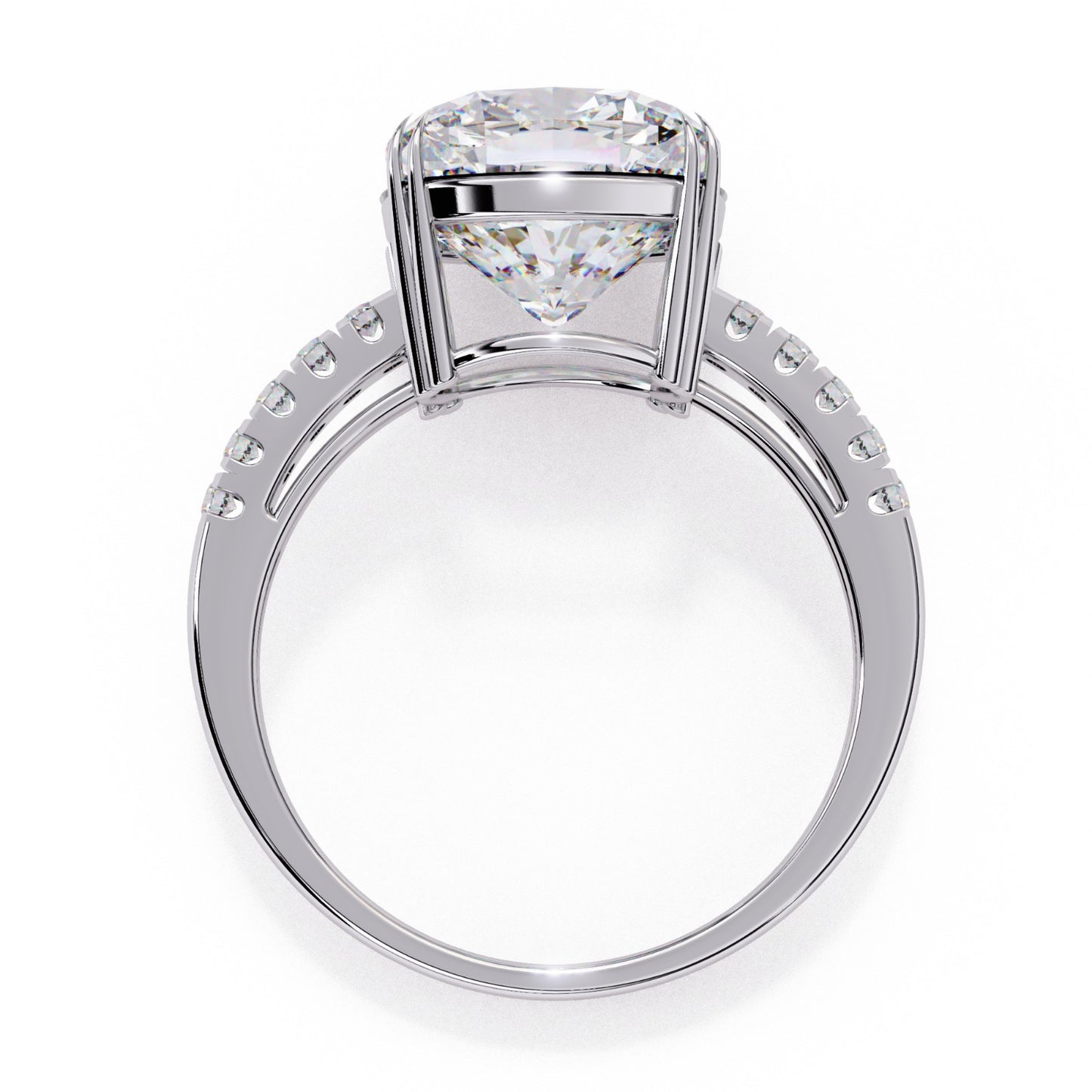 Cushion Cut Lab Grown Diamond Engagement Ring - Rose Gold Pavé Band Setting | IGI Certified | Sarva Jewels