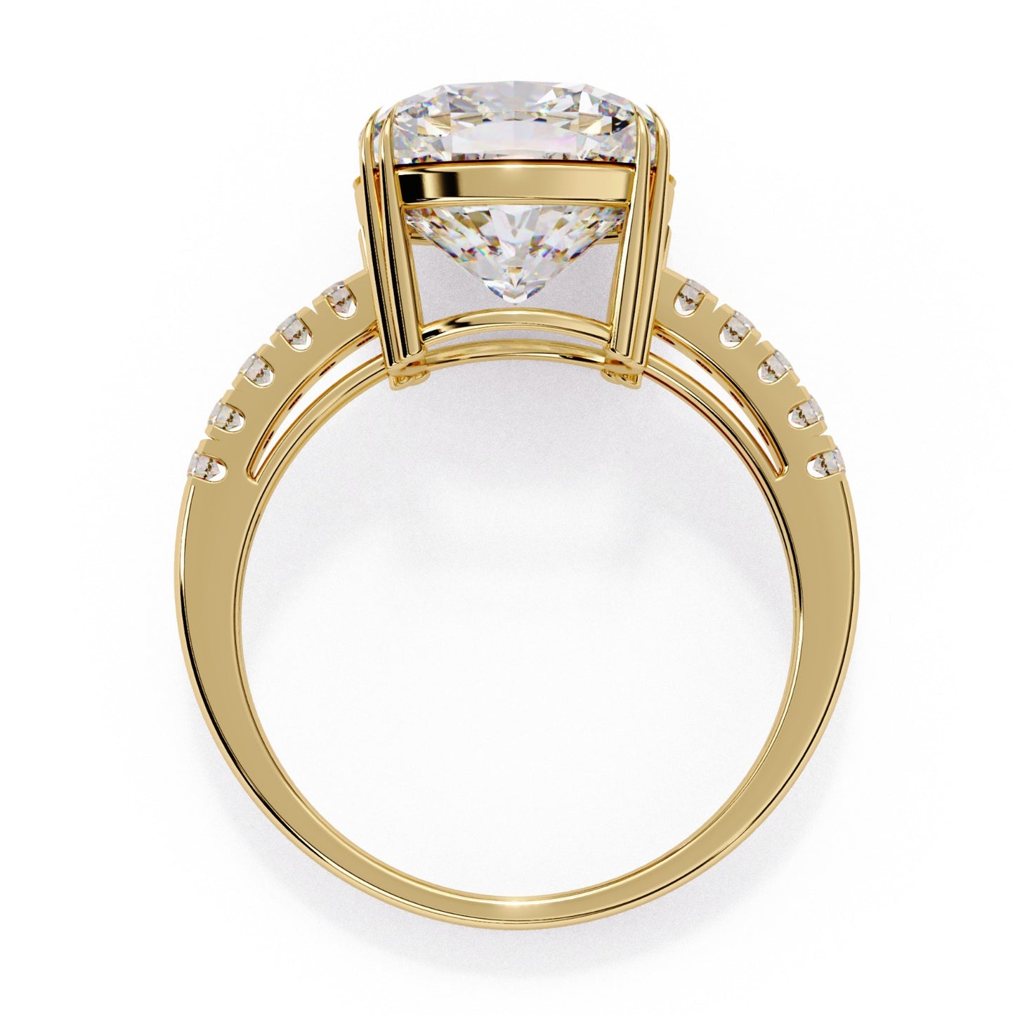 Cushion Cut Lab Grown Diamond Engagement Ring - Rose Gold Pavé Band Setting | IGI Certified | Sarva Jewels