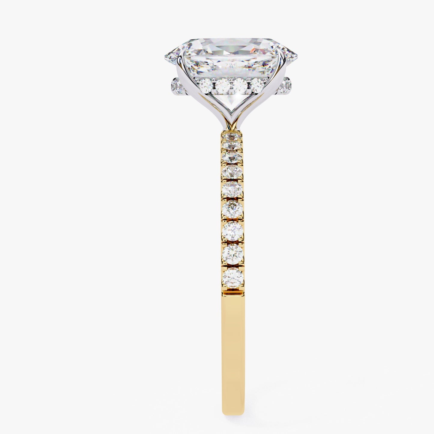 Oval Cut Lab Grown Diamond Engagement Ring - Rose Gold Pavé Band Setting | IGI Certified | Sarva Jewels