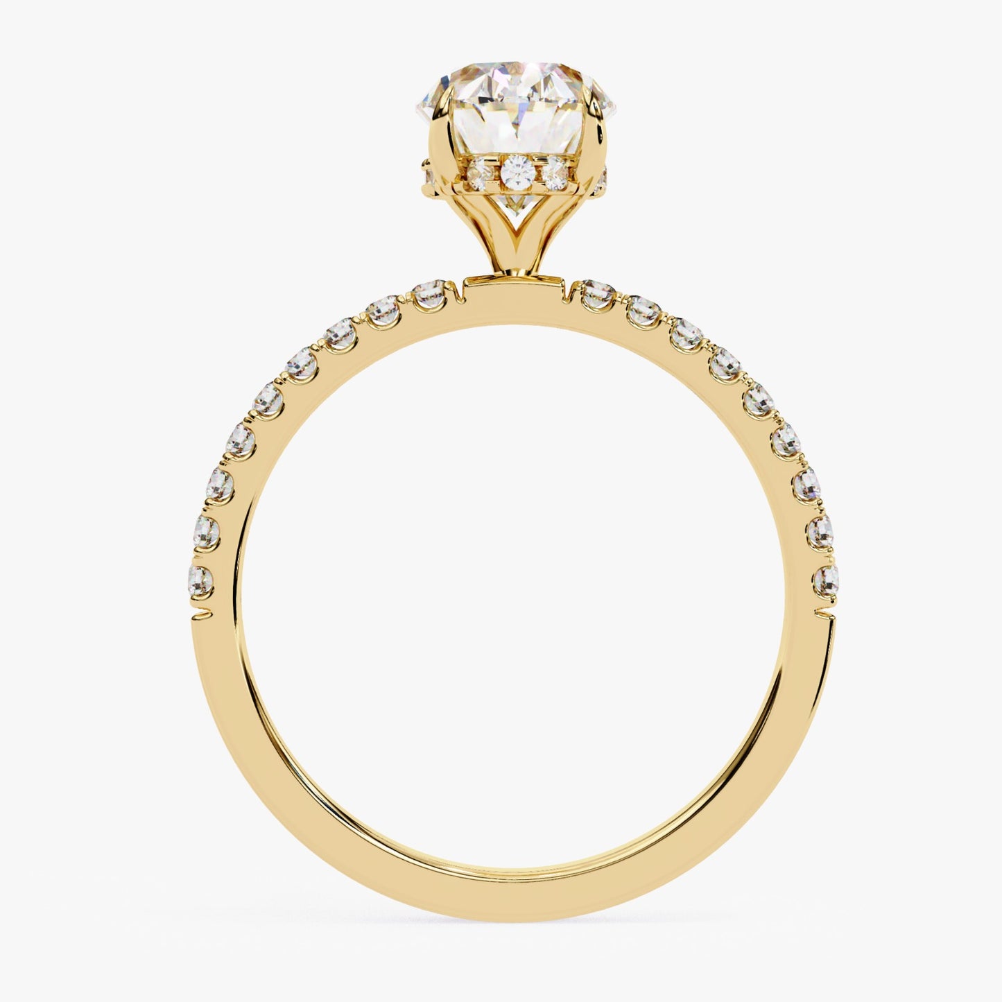 Oval Cut Lab Grown Diamond Engagement Ring - Rose Gold Pavé Band Setting | IGI Certified | Sarva Jewels