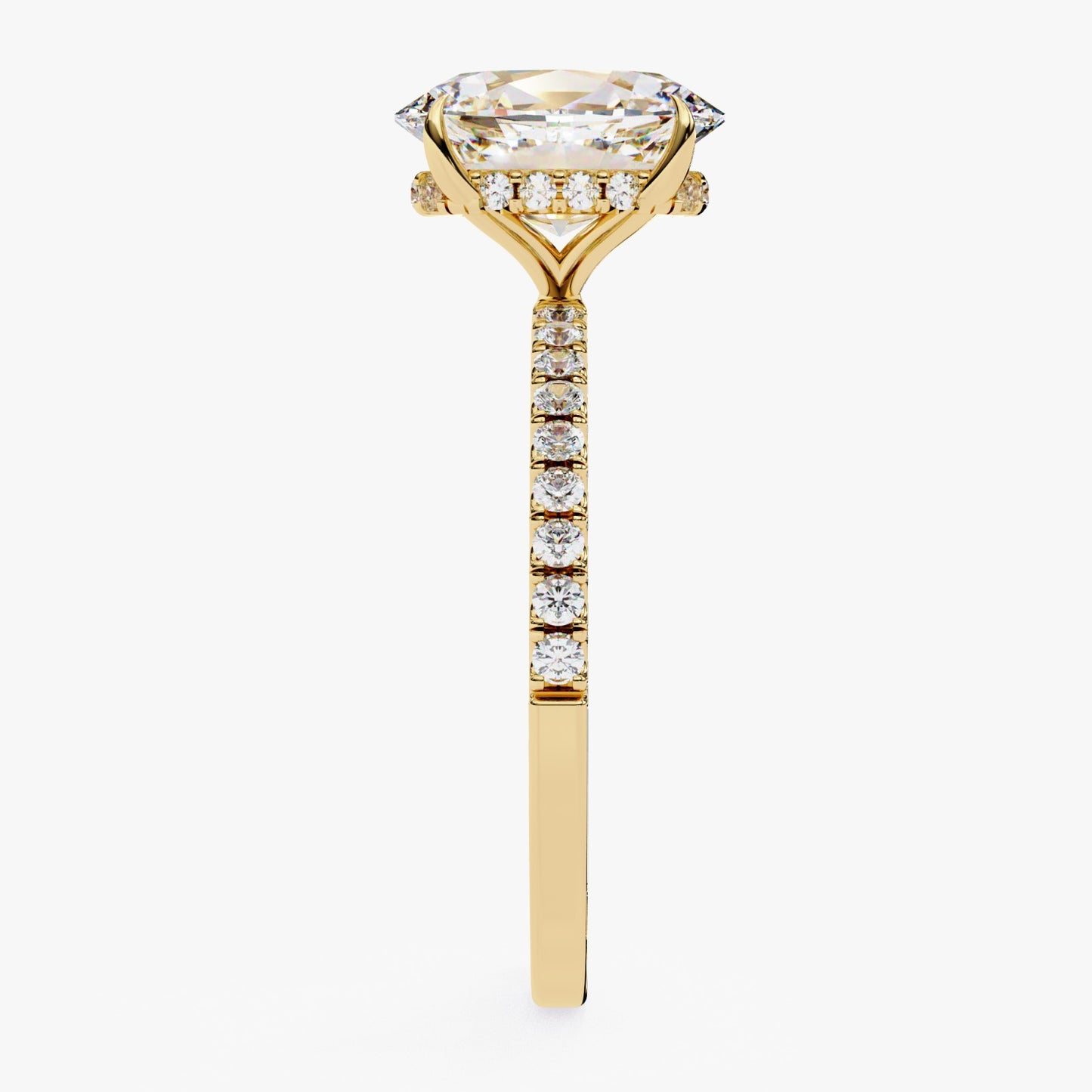 Oval Cut Lab Grown Diamond Engagement Ring - Rose Gold Pavé Band Setting | IGI Certified | Sarva Jewels