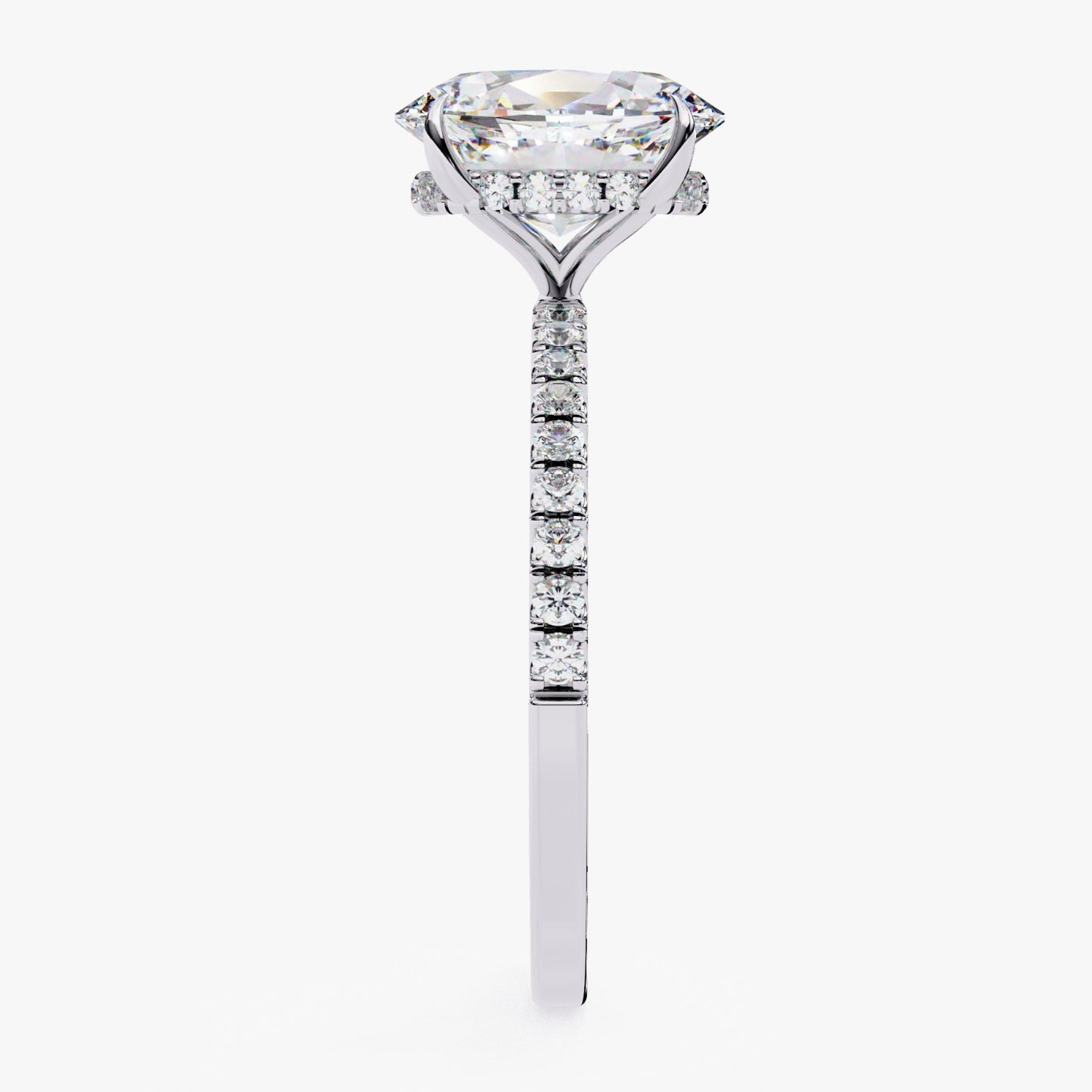 Oval Cut Lab Grown Diamond Engagement Ring - Rose Gold Pavé Band Setting | IGI Certified | Sarva Jewels