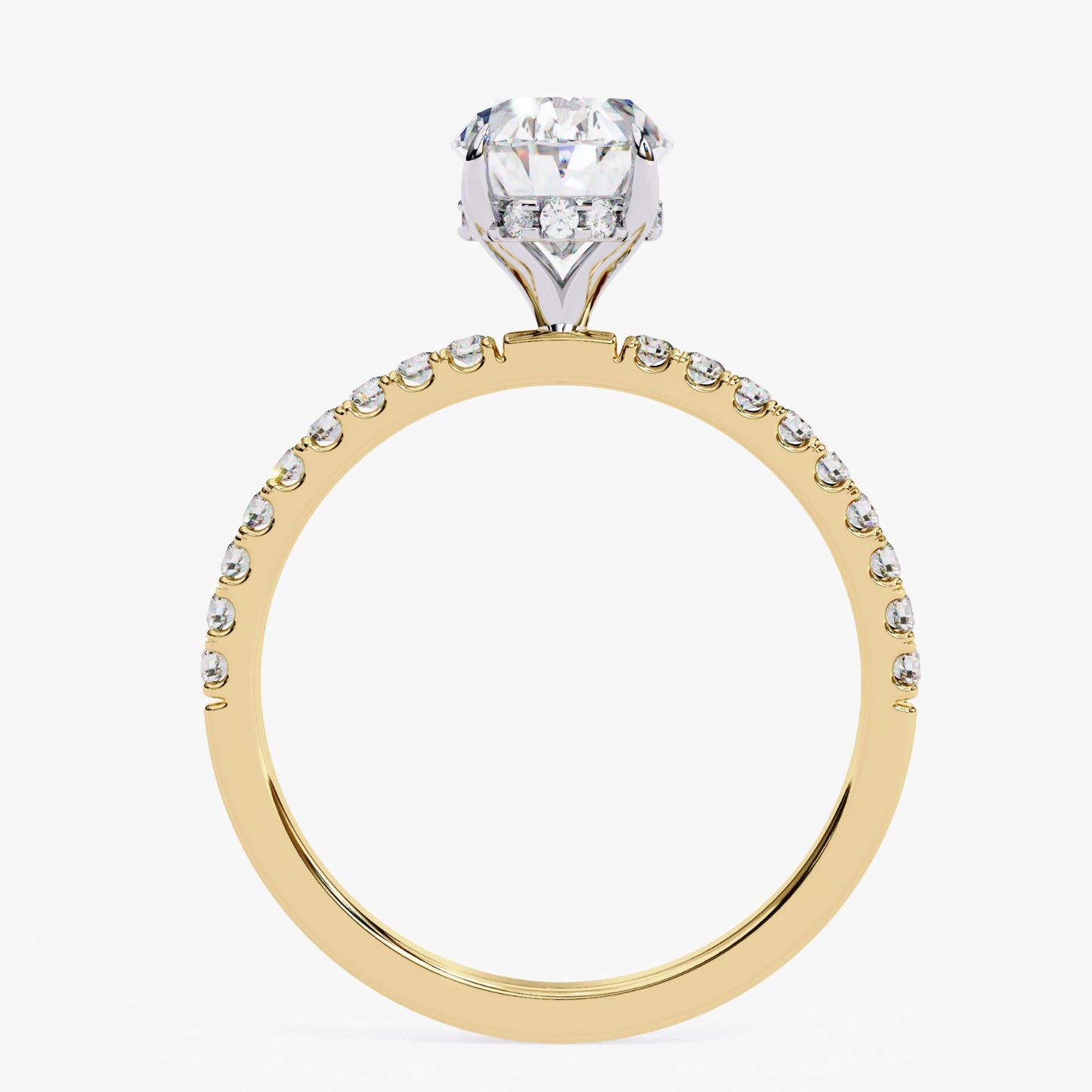 Oval Cut Lab Grown Diamond Engagement Ring - Rose Gold Pavé Band Setting | IGI Certified | Sarva Jewels