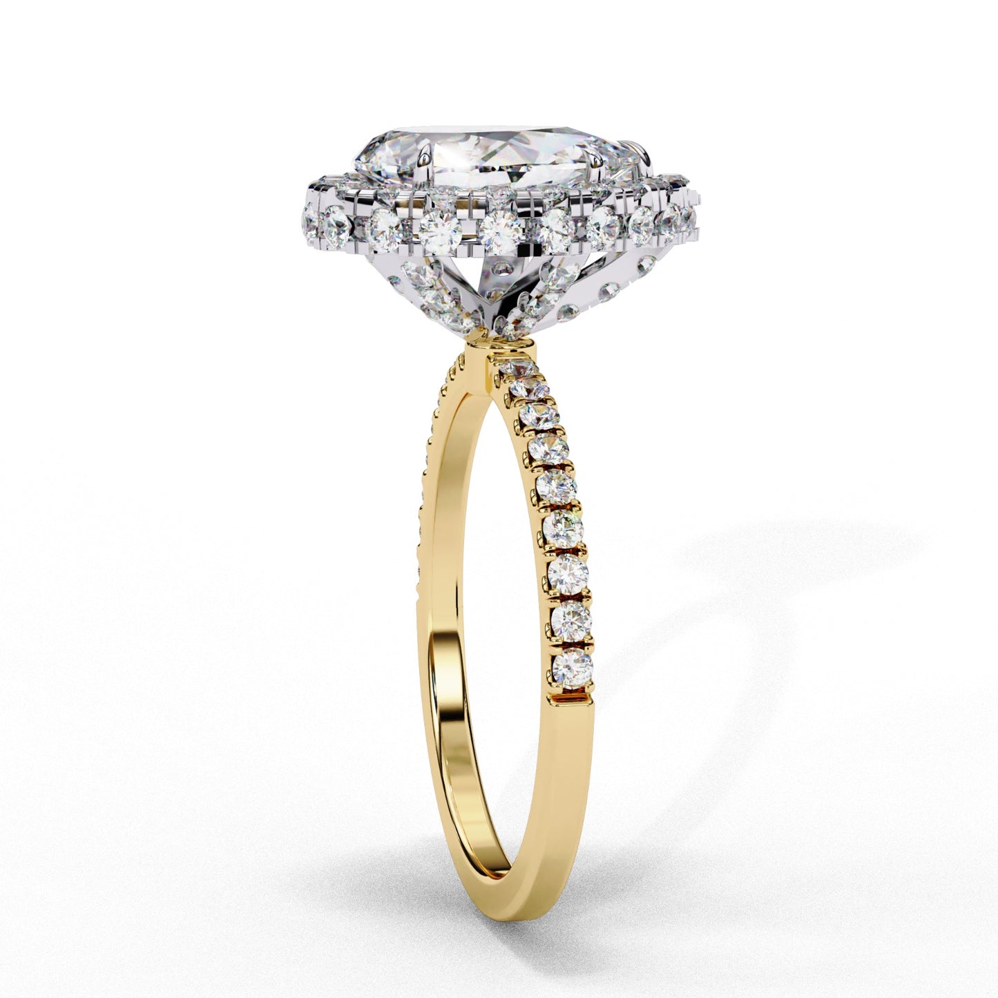 Pear Cut Lab Grown Diamond Halo Engagement Ring - White Gold Pavé Setting | IGI Certified | Sarva Jewels