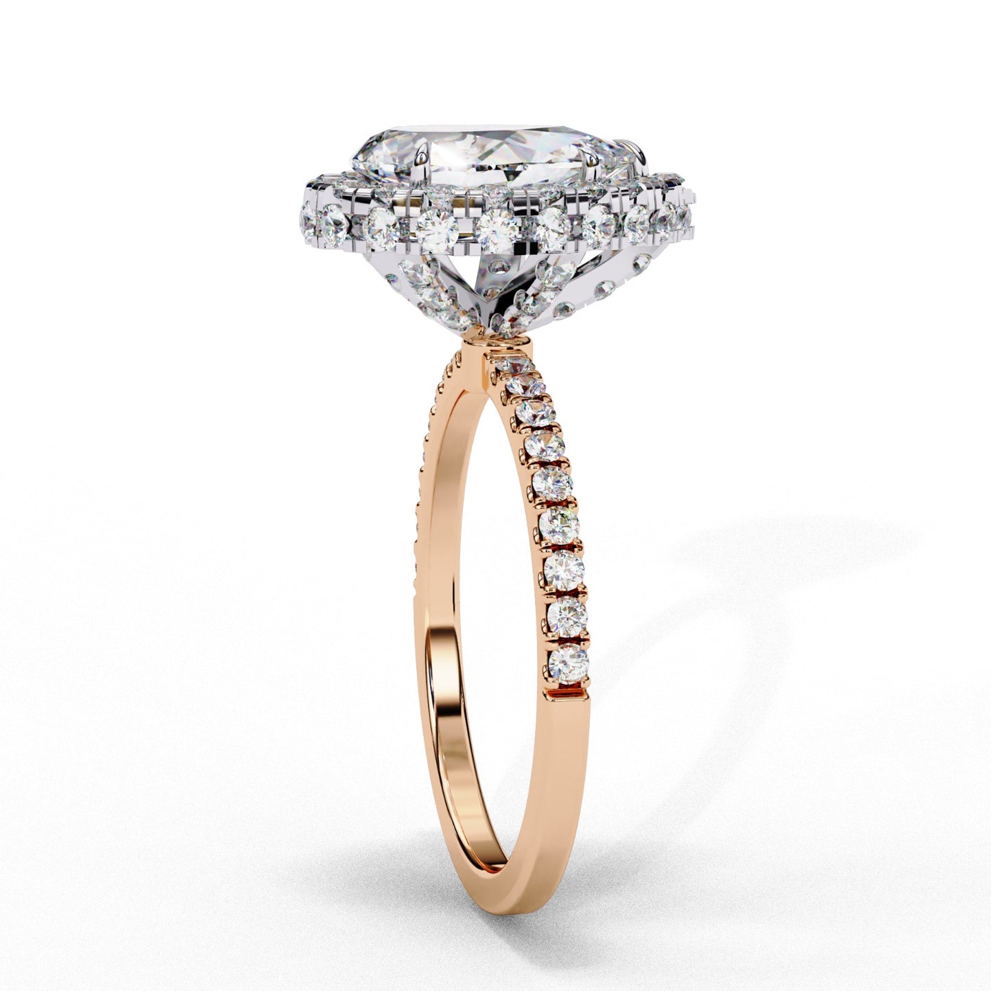 Pear Cut Lab Grown Diamond Halo Engagement Ring - White Gold Pavé Setting | IGI Certified | Sarva Jewels
