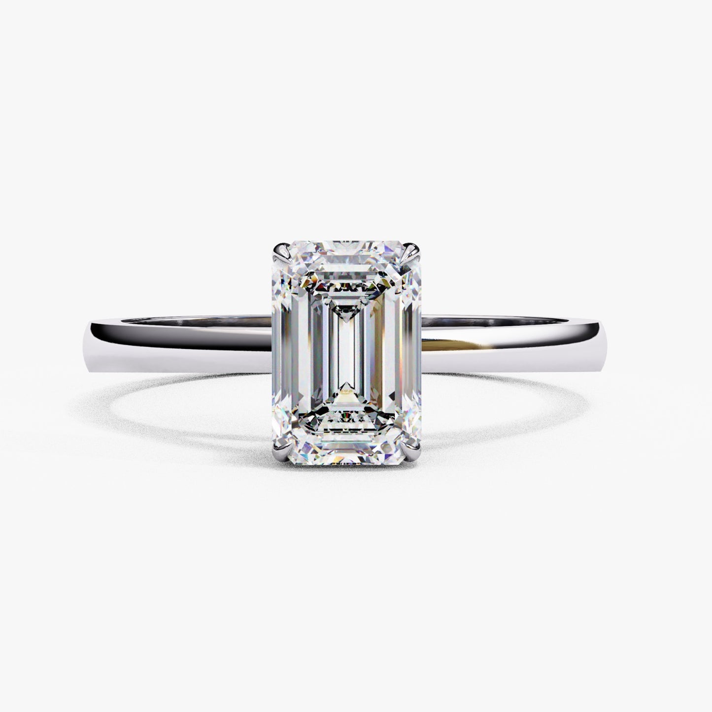 Emerald Cut Lab Grown Diamond Solitaire Engagement Ring - Yellow Gold Setting | IGI Certified | Sarva Jewels