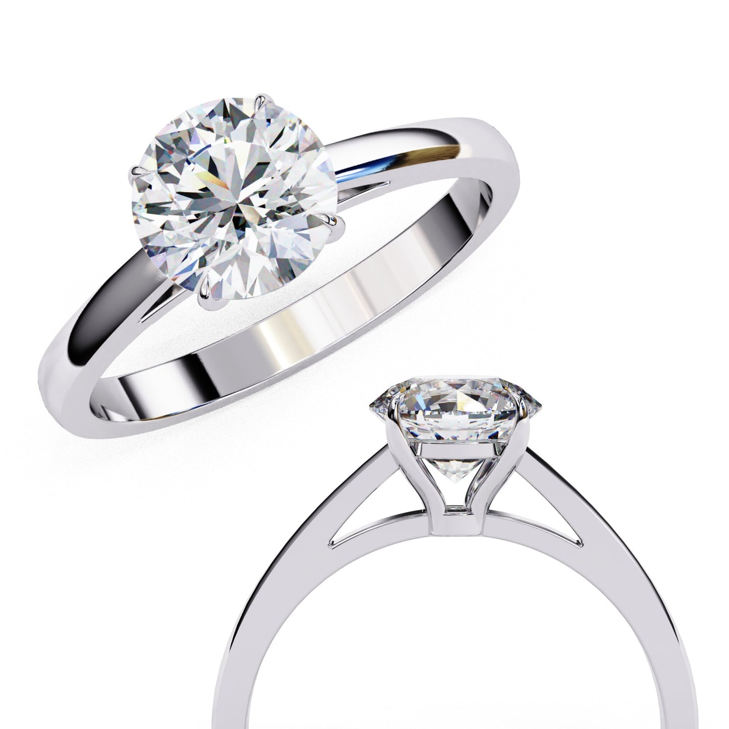 Round Cut Lab Grown Diamond Solitaire Engagement Ring - Yellow Gold Setting | IGI Certified | Sarva Jewels