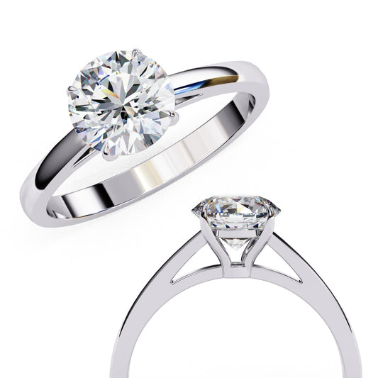 Round Cut Lab Grown Diamond Solitaire Engagement Ring - Yellow Gold Setting | IGI Certified | Sarva Jewels