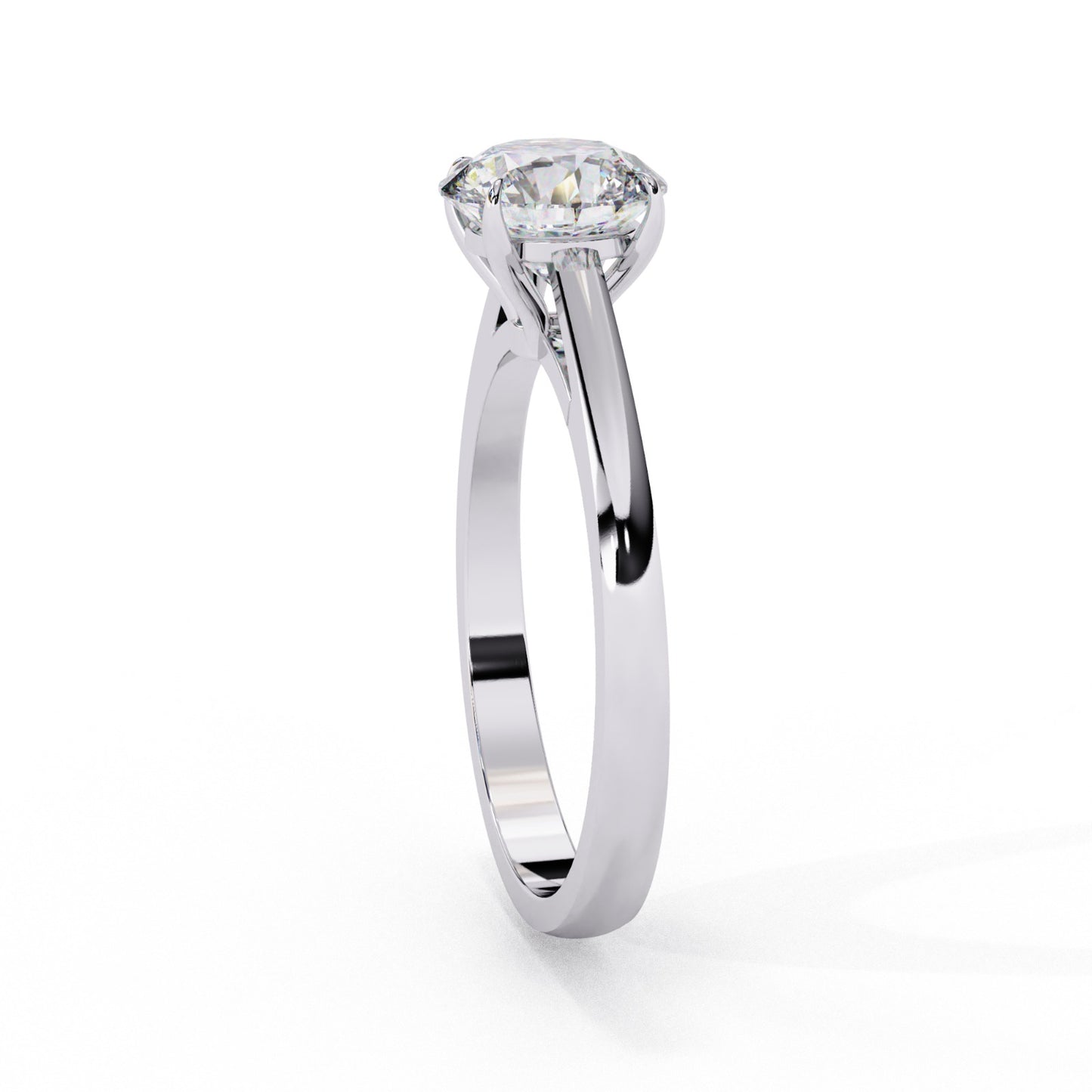Round Cut Lab Grown Diamond Solitaire Engagement Ring - Yellow Gold Setting | IGI Certified | Sarva Jewels