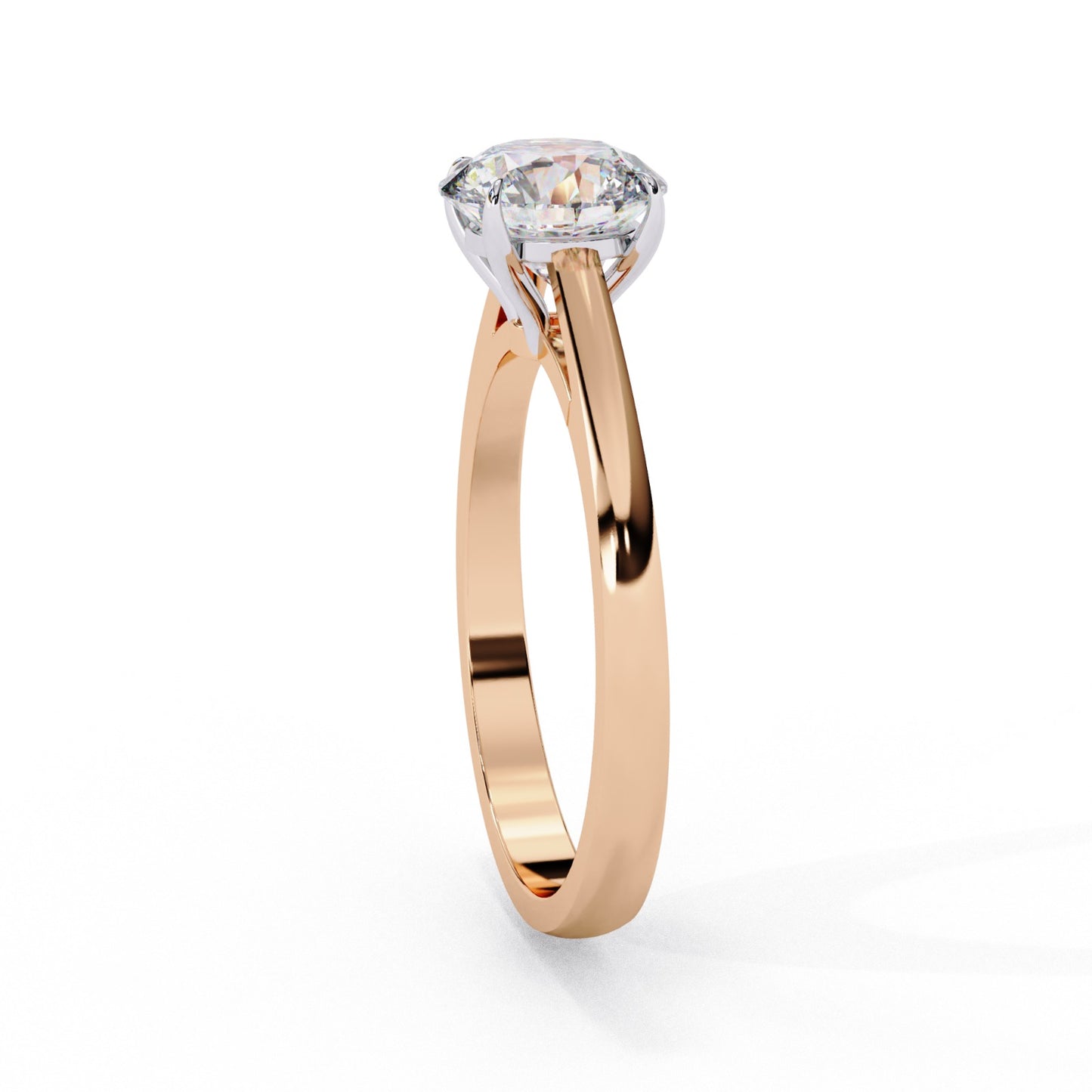 Round Cut Lab Grown Diamond Solitaire Engagement Ring - Yellow Gold Setting | IGI Certified | Sarva Jewels